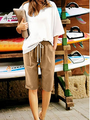 Drawstring Bermuda Shorts for Women
