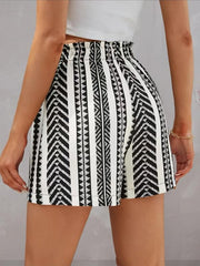 Boho Striped Drawstring Shorts Wide Leg Summer Shorts