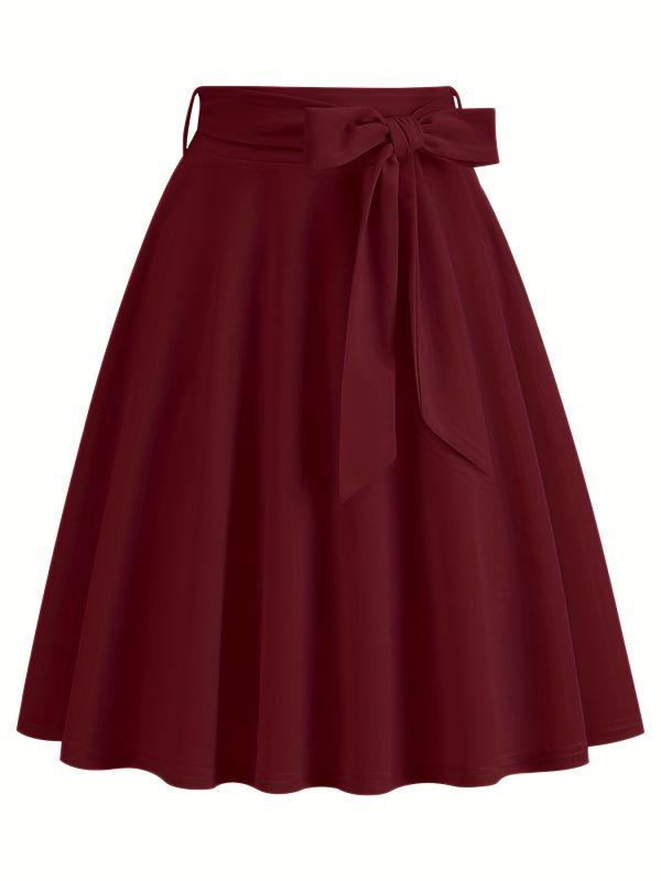 Retro A Line Skirt Bowknot Front Skirt For Party Performance