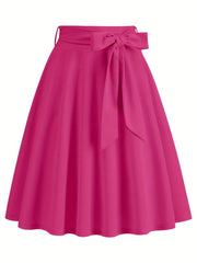 Retro A Line Skirt Bowknot Front Skirt For Party Performance