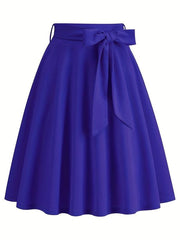Retro A Line Skirt Bowknot Front Skirt For Party Performance