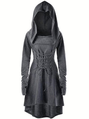 Gothic Hooded Cosplay Dress Long Sleeve for Halloween Party