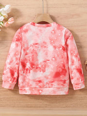 Girls Unicorn & Tie Dye Crew Neck Sweatshirt Regular Fit Long Sleeve Shirt Tops