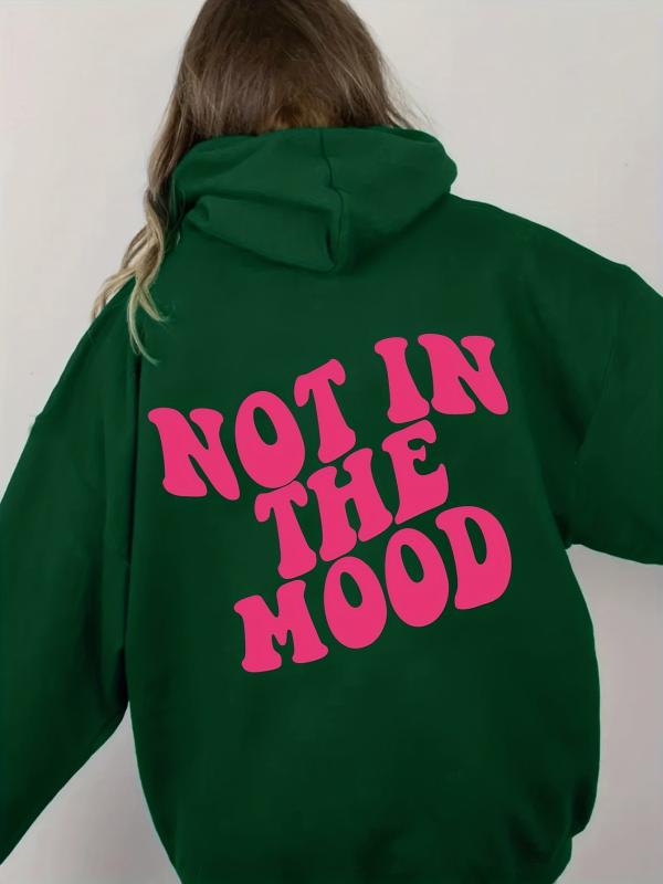 Letter Print Hoodie Drawstring Hooded Sweatshirt