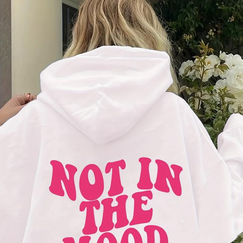 Letter Print Hoodie Drawstring Hooded Sweatshirt