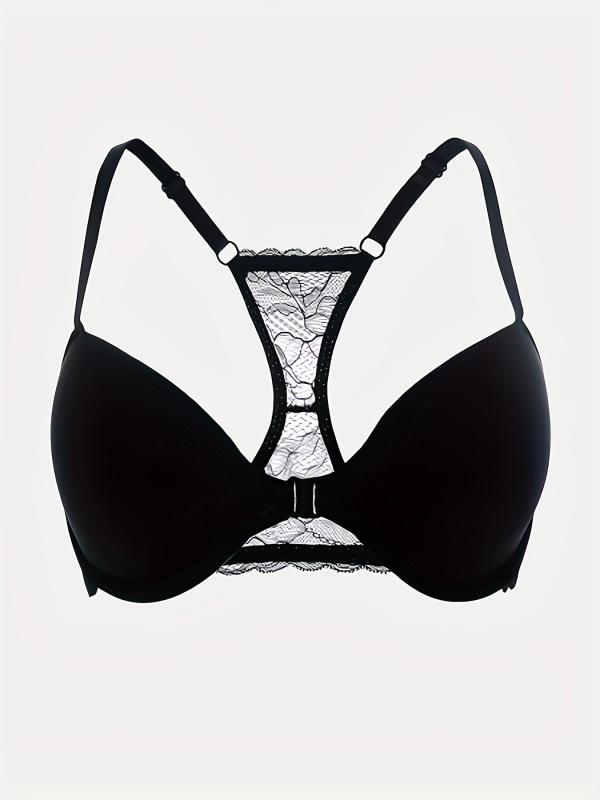 Front Buckle Lace Stitching Push Up Beauty Back Bra