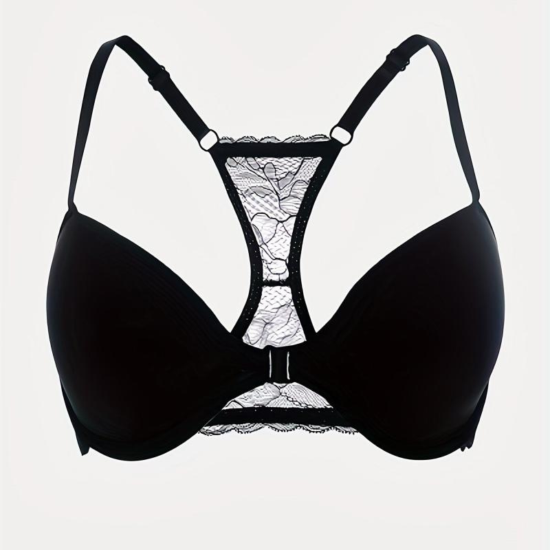 Front Buckle Lace Stitching Push Up Beauty Back Bra