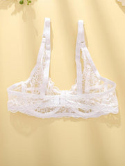 Sexy Lace Floral Underwire Semi Sheer Bra For Women