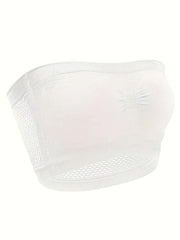 Seamless Bandeau Bra Top Strapless Non Padded Nylon Stretch Bra
