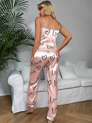 V Neck Pajama Set Cami Top & Pants