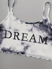 Tie Dye Print Sleepwear Cami Top & Shorts Pajama Set Women's Sleepwear