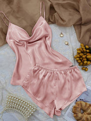 Floral Satin Pajama Set for Women