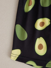 Avocado Print Short Sleeve Pajama Set