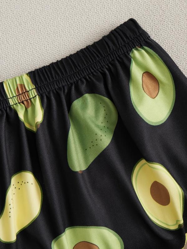 Avocado Print Short Sleeve Pajama Set