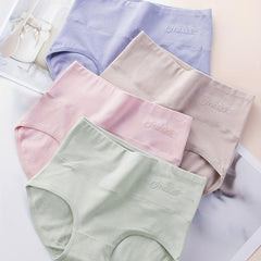 4pcs Soft Briefs High Waist Intimates Panties Women's Lingerie