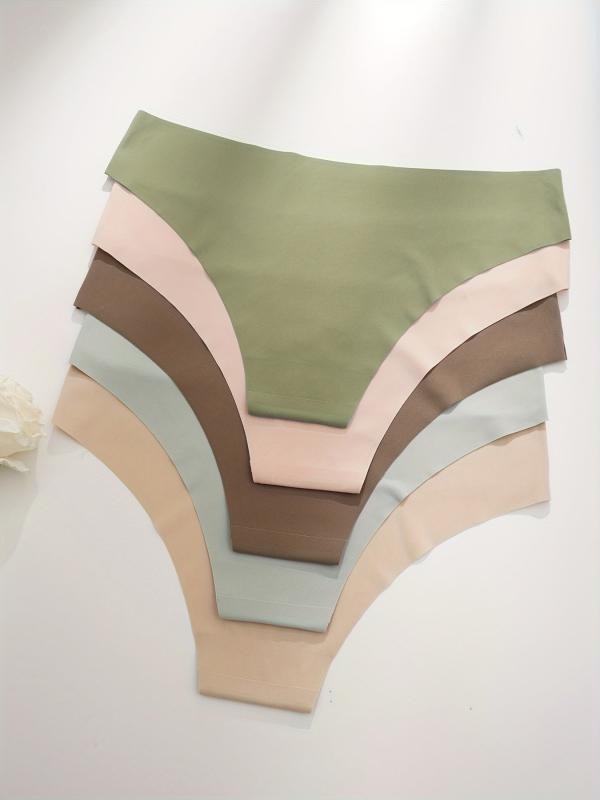 5pcs Seamless Comfy Stretchy Panties Women's Underwear