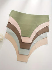 5pcs Seamless Comfy Stretchy Panties Women's Underwear
