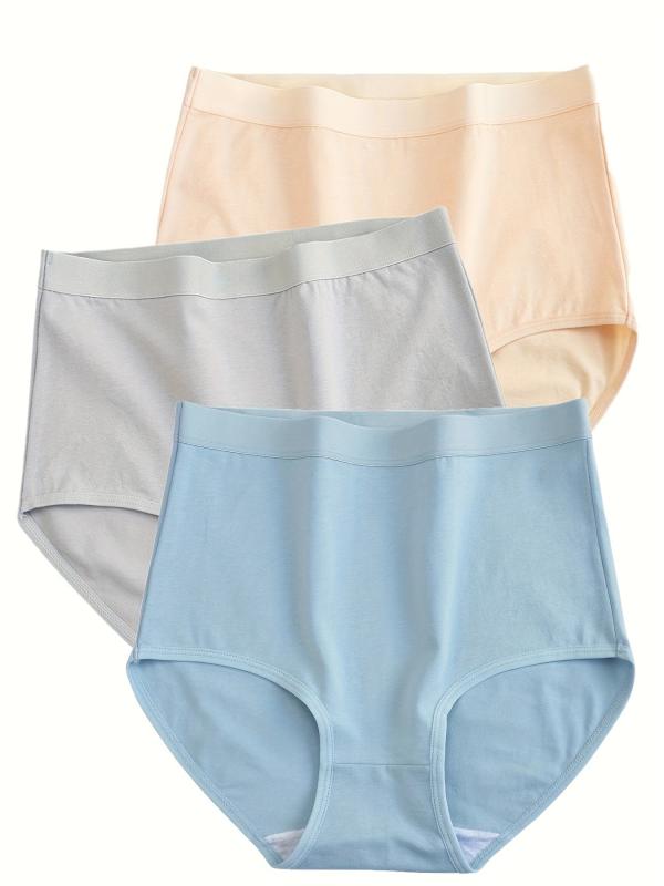 3pcs High Waist Stretchy Intimates Panties Women's Lingerie
