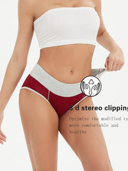 4pcs Women's Cotton Underwear Briefs High Waist Full Coverage Multicolor Panties
