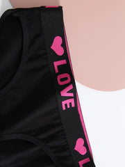 6pcs Letter Print Briefs Comfy Stretchy Sports Panties