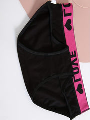 6pcs Letter Print Briefs Comfy Stretchy Sports Panties