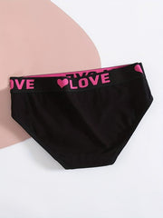 6pcs Letter Print Briefs Comfy Stretchy Sports Panties