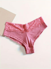 6pcs Polka Dot Hipster Panties with Lace Intimates Women's Lingerie