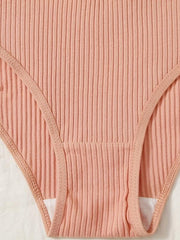 7pcs Mixed Ribbed Thongs Comfy & Breathable Intimates Panties