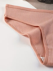 7pcs Mixed Ribbed Thongs Comfy & Breathable Intimates Panties