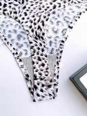 4pcs Leopard Print Thongs Sexy Low Waist Panties Women's Lingerie