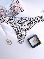 4pcs Leopard Print Thongs Sexy Low Waist Panties Women's Lingerie