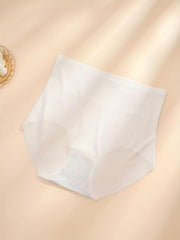 High Waist Stretchy Panties Seamless Solid Briefs Women's Lingerie