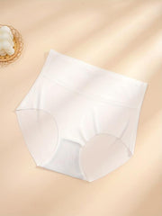 High Waist Stretchy Panties Seamless Solid Briefs Women's Lingerie