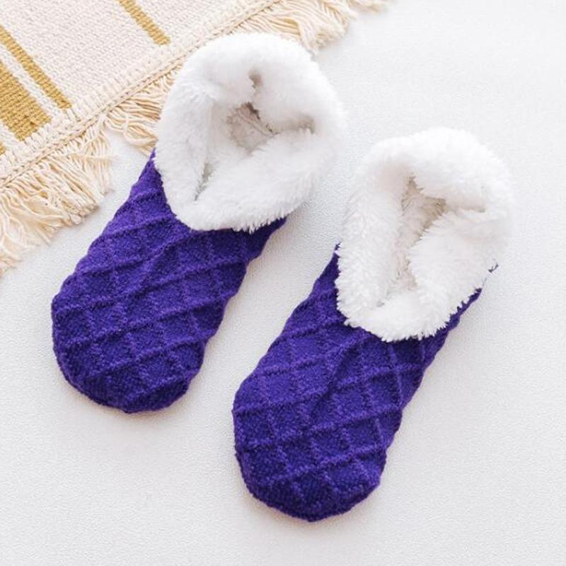Women's Non Slip Plush Knitted Coral Fleece Socks