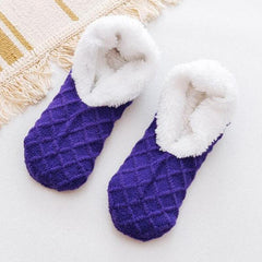 Women's Non Slip Plush Knitted Coral Fleece Socks
