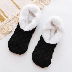 Women's Non Slip Plush Knitted Coral Fleece Socks