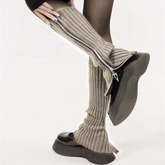 Gothic Punk Style Ribbed Knit Leg Warmer