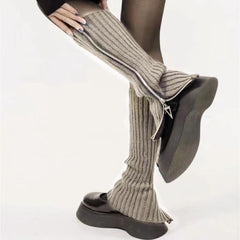 Gothic Punk Style Ribbed Knit Leg Warmer