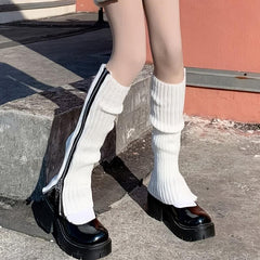 Gothic Punk Style Ribbed Knit Leg Warmer