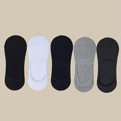 5 Pairs Women's Invisible Cotton Boat Socks