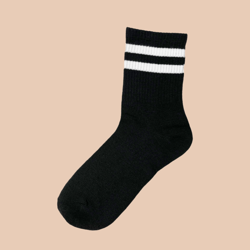 5 Pairs Classic Striped Sports Socks Women's Stockings & Hosiery