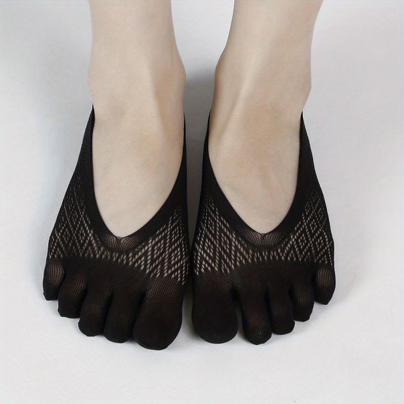 Invisible Toe Socks 5 Finger Crew Socks For Running Women's Stocking