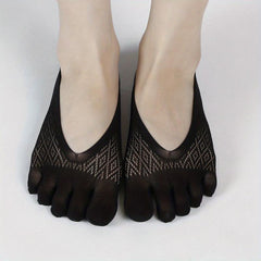 Invisible Toe Socks 5 Finger Crew Socks For Running Women's Stocking