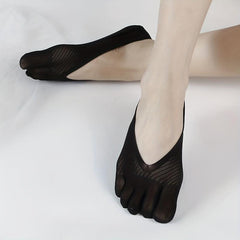 Invisible Toe Socks 5 Finger Crew Socks For Running Women's Stocking