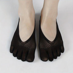 Invisible Toe Socks 5 Finger Crew Socks For Running Women's Stocking