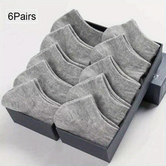 6 Pairs Classic Solid Ankle Socks for Women