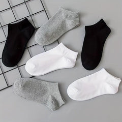 6 Pairs Classic Solid Ankle Socks for Women