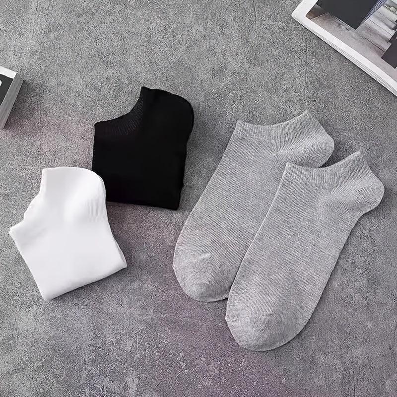 10 Pairs Women's Classic Ankle Socks Soft & Lightweight Solid Low Cut Stockings