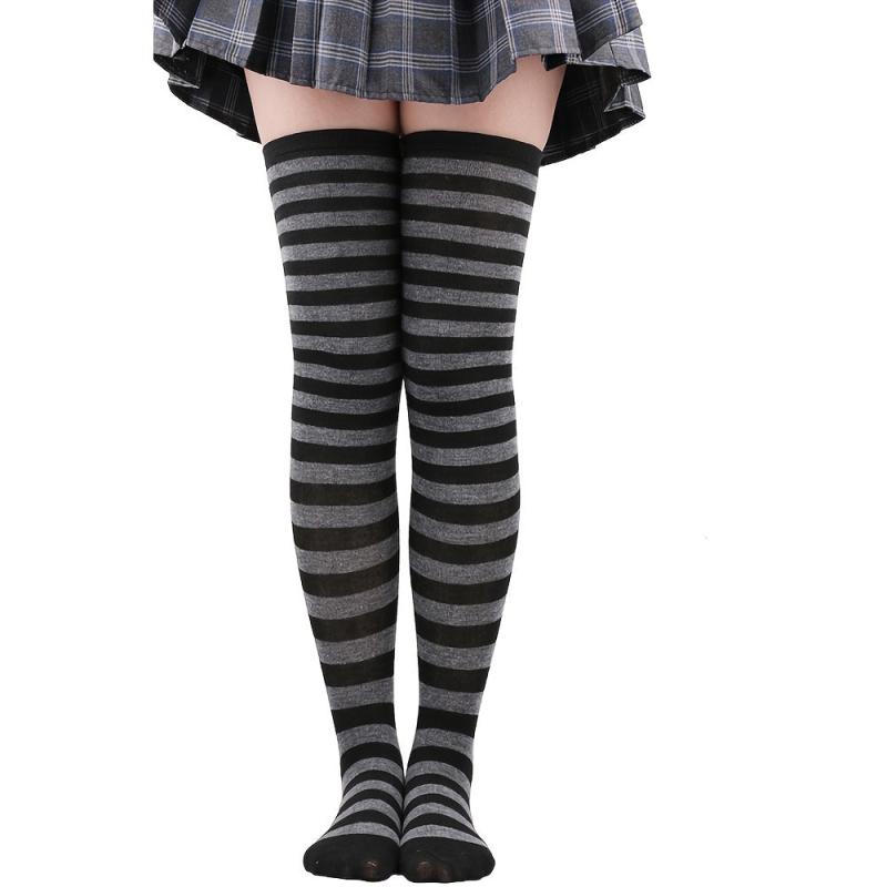 Striped Thigh High Socks Over The Knee Cosplay Party Stockings