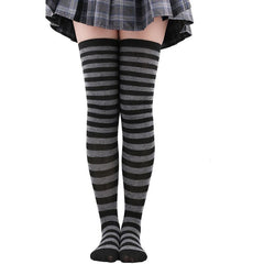 Striped Thigh High Socks Over The Knee Cosplay Party Stockings